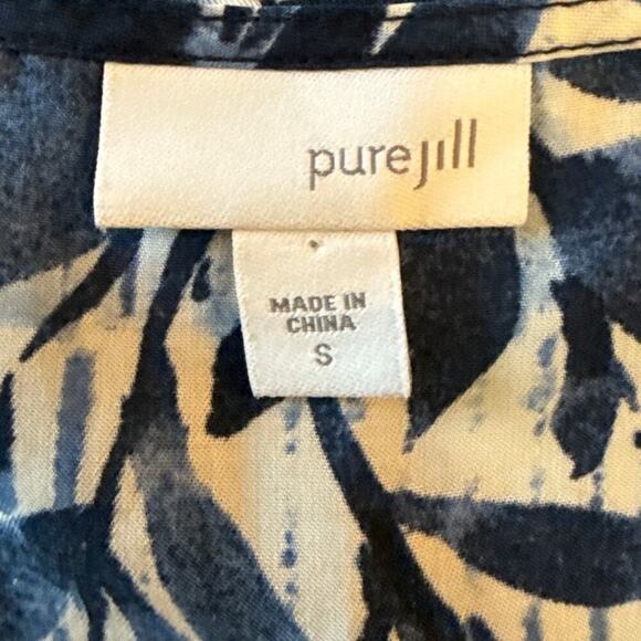 J. Jill Purejill Floral Sleeveless Tunic Top Small Tiered 100% Tencel Tank - Picture 6 of 10